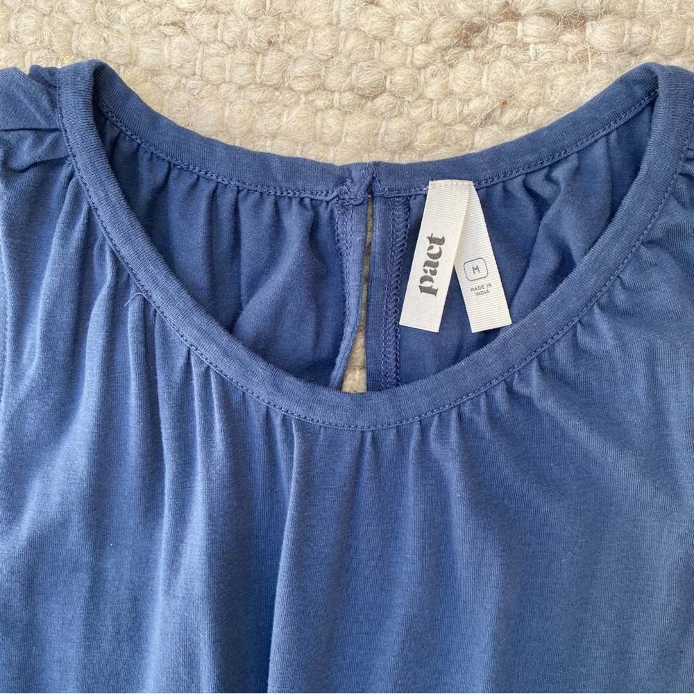 Pact Blue Sleeveless Wide-Leg Cutout Jumpsuit - Picture 7 of 10